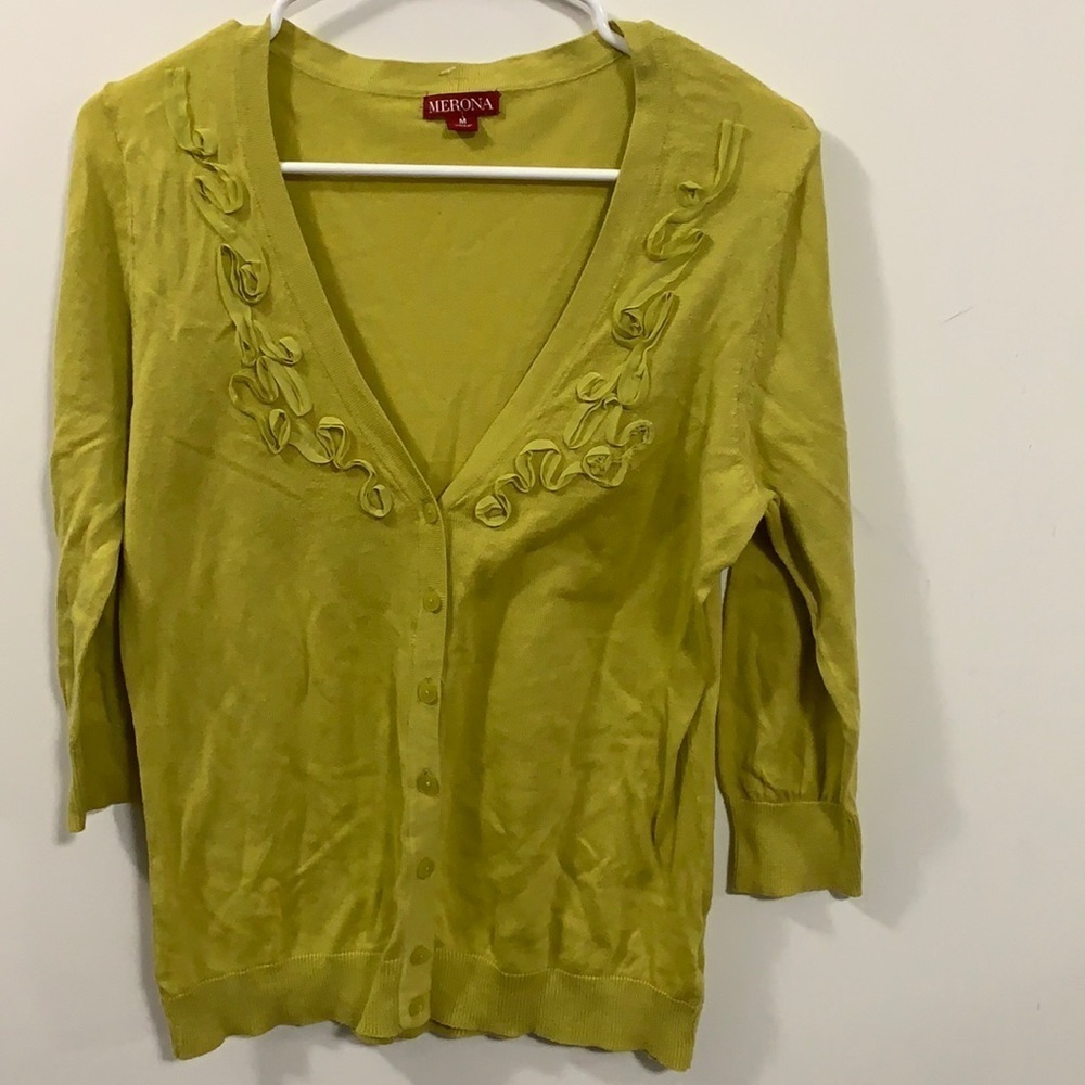 3 for $18 Merona low cut button up sweater Size M